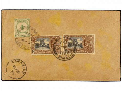 ✉ BIRMANIA. 1935. SITKWIN (Burma) to SEREMBAN (Negri Sembila