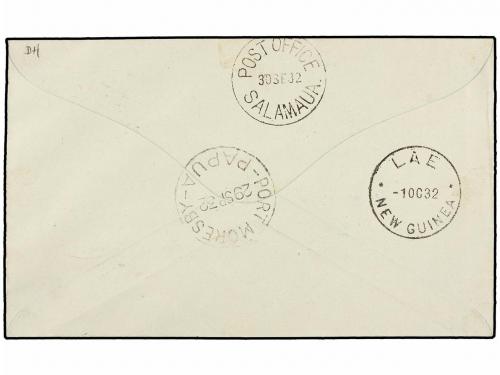 ✉ PAPUA Y NUEVA GUINEA. Sg. 112, 121. 1932. PORT MORESBY to 