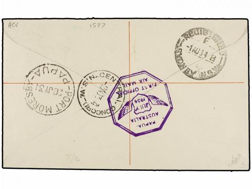 ✉ PAPUA Y NUEVA GUINEA. Sg. 40, 118 (2), 132. 1934. PORT MOR