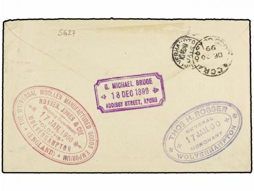 ✉ COSTA DE ORO. Sg. 27. 1899. KPONG to ENGLAND. 1 d. lilac a