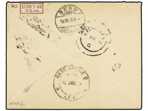 ✉ TANGANIKA. Sg. 56. 1919. BAGAMOYO to SWITZERLAND. 2 rupees