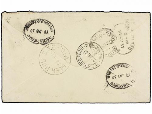 ✉ MARRUECOS INGLES. 1937. TANGIER to AUSTRALIA. 15 cts. (4) 