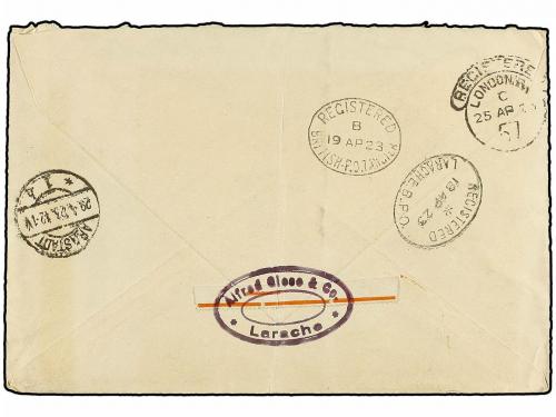 ¿ MARRUECOS. 1923. LARACHE to GERMANY. Registered envelope 1