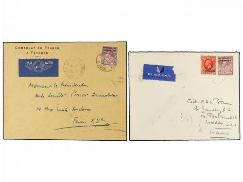 ¿ MARRUECOS INGLES. 1926-27. Three covers and one front with