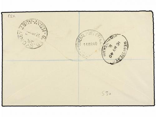 ✉ GILBERT Y ELLICE. Sg. 12, 13 (4). 1940. ABEMANA to ENGLAND