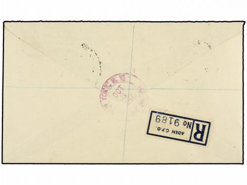 ✉ ADEN. Sg. 36/46. 1951. ADEN to USA. Complete set on two re