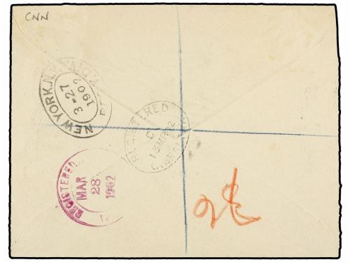 ✉ GIBRALTAR. Sg. 43, 44. 1902. GIBRALTAR to U.S.A. H.M.S. en