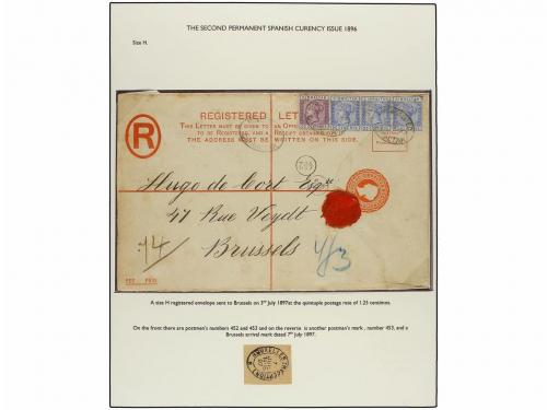 ✉ GIBRALTAR. 1897. GIBRALTAR to BELGIUM. 20 cts. red registe