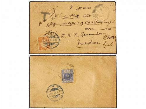 ✉ MALAYA. 1921. PENANG to MEDAN (Dutch Eaest Indies). Envelo