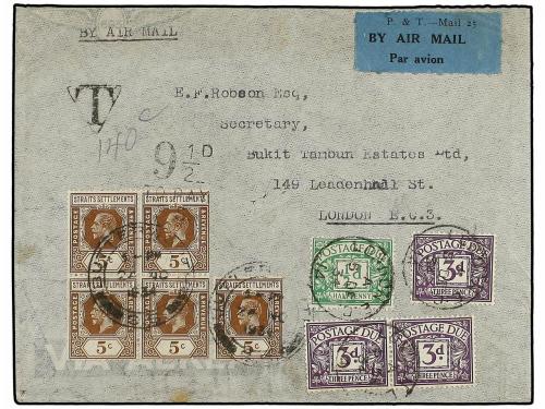 ✉ MALAYA. 1934. BUTTERWORTH (Penang) to LONDON. Envelope fra
