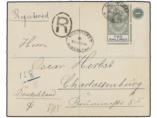 ✉ GIBRALTAR. 1904. GIBRALTAR to GERMANY. Envelope with 2 sh.