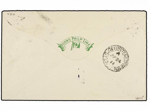 ¿ NUEVAS HEBRIDAS. 1911. PORT-VILA to SYDNEY. Fine franking