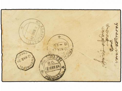 ✉ MALAYA. 1934. PENANG to KILASALPATTI (India). Envelope fra