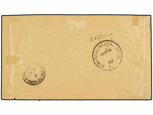 ✉ MALAYA. 1907. PENANG to USA. Envelope franked with 5 cts. 