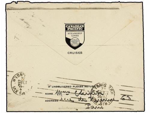 ✉ MALAYA. 1934. PENANG to PARIS (France). Envelope franked w