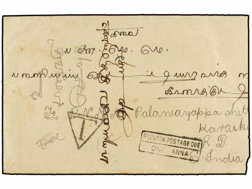 ✉ MALAYA. 1927. PENANG to KARAIKUDI (India). Envelope (reduc