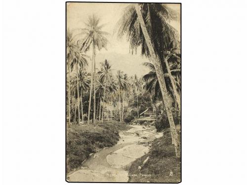 ✉ MALAYA. 1921. PENANG to LONDON. Postcard franked with 2 ct