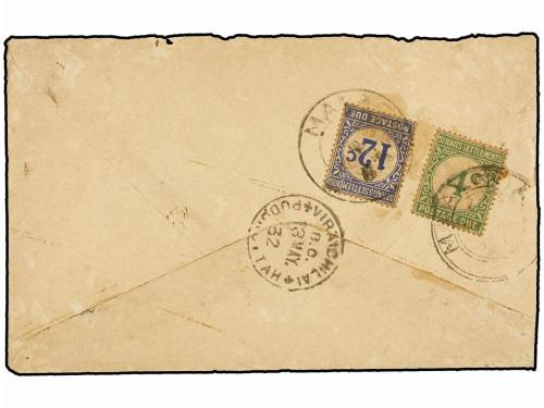✉ MALAYA. 1932. VIRAICHILAI to MALACCA. Envelope sent unfran