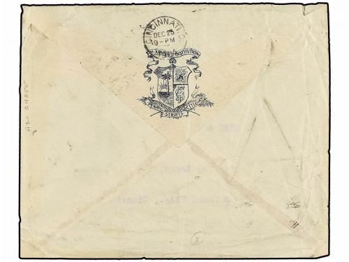✉ MALAYA. 1904. PENANG to U.S.A. Envelope franked with 4 cts