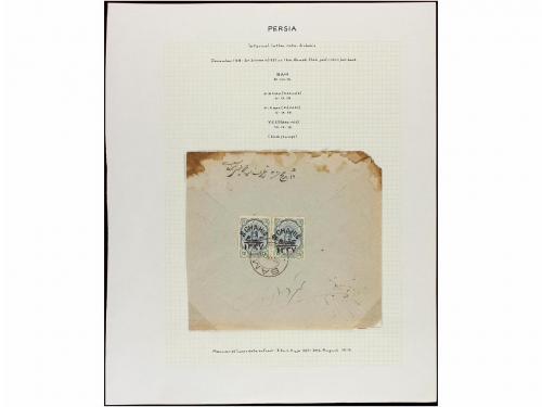 ✉ IRAN. 1918-19. Nine envelopes franked by 6 ch. on 1 kr. an