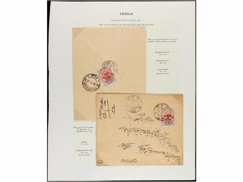 ✉ IRAN. 1918-19. Nine envelopes franked by 6 ch. on 1 kr. an