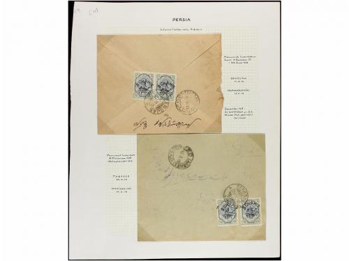 ✉ IRAN. 1918-19. Nine envelopes franked by 6 ch. on 1 kr. an