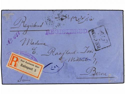 ¿ IRAN. 1907. SULTANABAD to TEHERAN. 13 ch. blue (2) Provisi