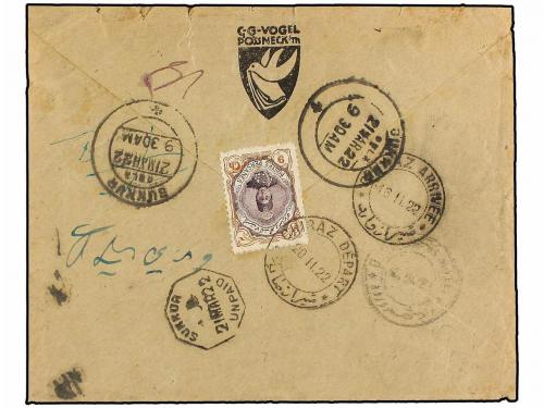 ✉ IRAN. 1922. POSNECK (Germany) to CHIRAZ. Envelope franked 