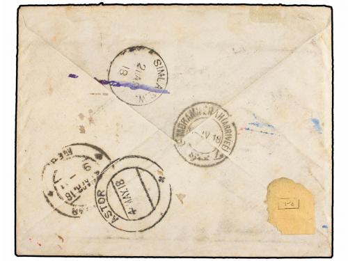 ✉ IRAN. 1918. CHUSTER to INDIA. 1 ch. (2), 2 ch., 6 ch., 3 c