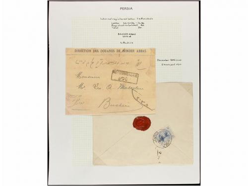 ✉ IRAN. 1902-06. Eleven registered letters, diverse franking