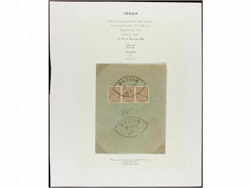 ✉ IRAN. 1902-06. Eleven registered letters, diverse franking