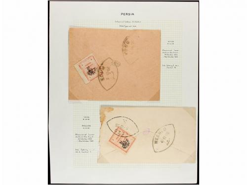 ✉ IRAN. 1906-07. Thirty five covers with Provisional stamps 