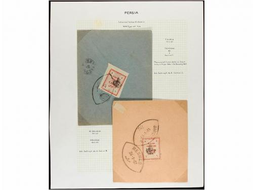 ✉ IRAN. 1906-07. Thirty five covers with Provisional stamps 
