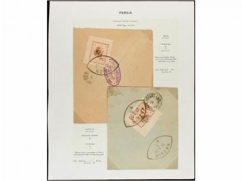 ✉ IRAN. 1906-07. Thirty five covers with Provisional stamps 