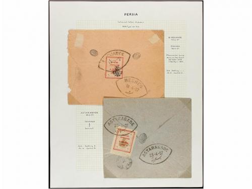 ✉ IRAN. 1906-07. Thirty five covers with Provisional stamps 