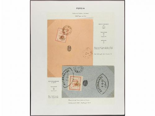 ✉ IRAN. 1906-07. Thirty five covers with Provisional stamps 