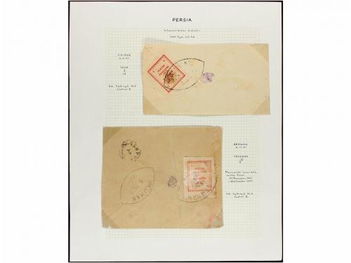 ✉ IRAN. 1906-07. Thirty five covers with Provisional stamps 