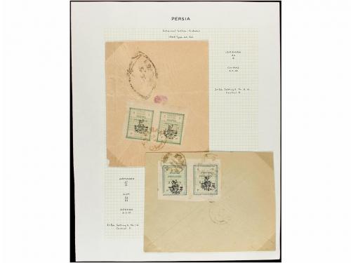 ✉ IRAN. 1906-07. Twelve covers with Provisional stamps frank