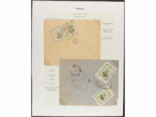 ✉ IRAN. 1906-07. Twelve covers with Provisional stamps frank