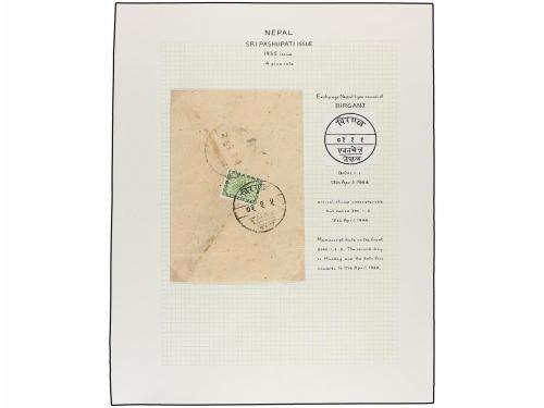 ✉ NEPAL. 1907-41. Ten covers with 4 pies stamps from the 190