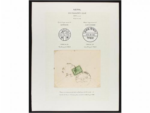 ✉ NEPAL. 1907-41. Ten covers with 4 pies stamps from the 190