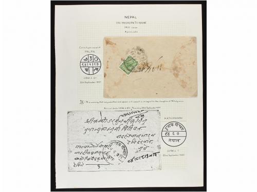 ✉ NEPAL. 1907-41. Ten covers with 4 pies stamps from the 190