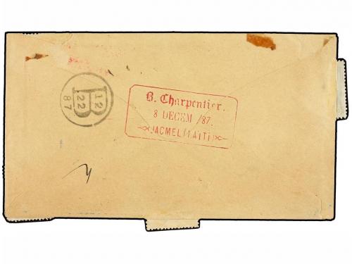 ✉ HAITI. 1887. JACMEL a NEW YORK. 7 cts. ultramar (4) y 2 ct