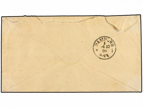 ¿ HAITI. 1889. JACMEL a HAMBURGO. 7 cts. ultramar (2) y 3 ct