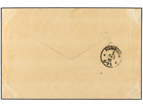 ✉ HAITI. 1888. JACMEL a HAMBURGO (Alemania). 7 cents. azul, 