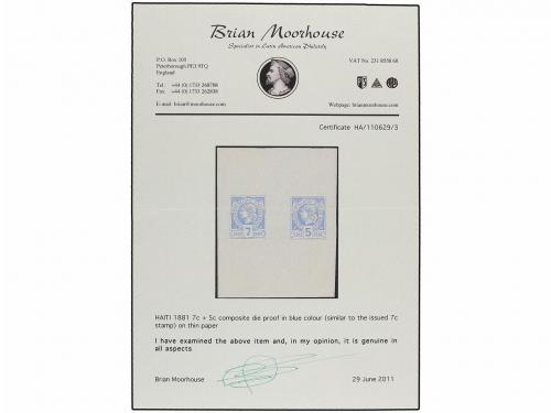 (*) HAITI. ENSAYO DE COLOR. 7 cts. + 5 cts. ultramar claro.