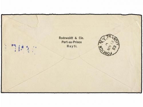¿ HAITI. 1893. PORT AU PRINCE a PARÍS. 20 cts. castaño claro