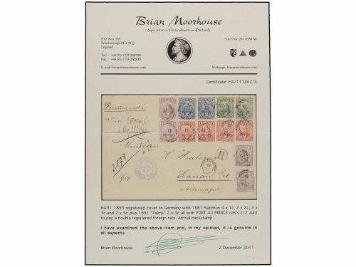 ¿ HAITI. 1893. PORT AU PRINCE a ALEMANIA. Carta certificada