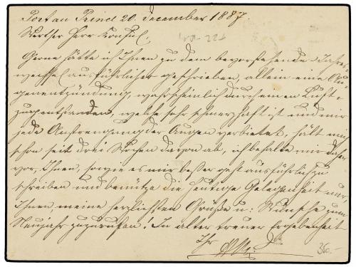 ✉ HAITI. Sc. 23. 1887 (20 Diciembre). PORT AU PRINCE a HELSI