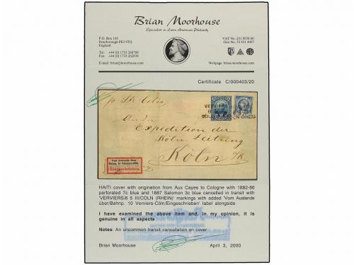 ¿ HAITI. (1888 CA.). LES CAYES a KÖLN (Alemania). Carta depo